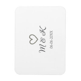 Silver, bröllop par namn brev, modern magnet