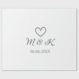 Silver, bröllop par namn brev, modern presentpapper