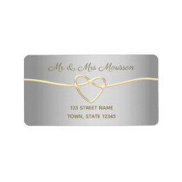 Silver Bröllop Returadress Adressetikett