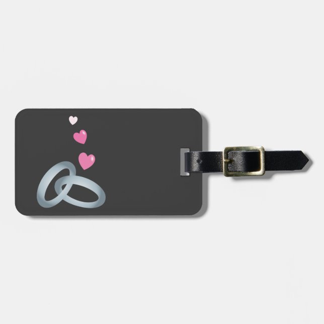 Silver bröllop ringar giftermål bagagebricka (Horisontell Framsida)