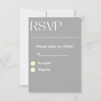 Silver Bröllops-Svarskort – Redigerbar 3.5x5 RSVP  OSA Kort