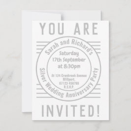 Silver Bröllopsdag Fest Invitation Inbjudningar
