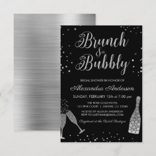 Silver Brunch & Bubly Möhippa Inbjudningar