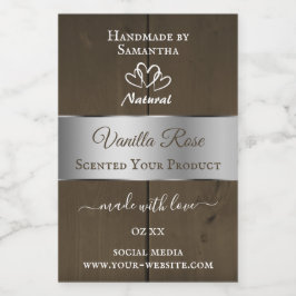 Silver Brunius Wood Grain Product Packbels Mat Etikett