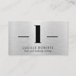 Silver Brushed Metall Brev L Monogram Hair Makeup Visitkort