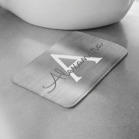 Silver Brushed Metall Monogram Namn och Initial
