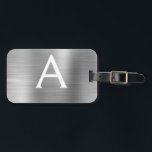 Silver Brushed Metall Monogram Namn och Initial Bagagebricka<br><div class="desc">Luxury Silver Brushed Metall Foil Monogram Namn och Initial Luggage Tag. Den här väskan är märkre för Back to school,  Arbete eller Resning.</div>