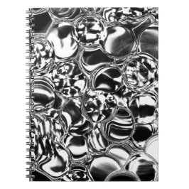 Silver bubblor med glas eller metall anteckningsbok