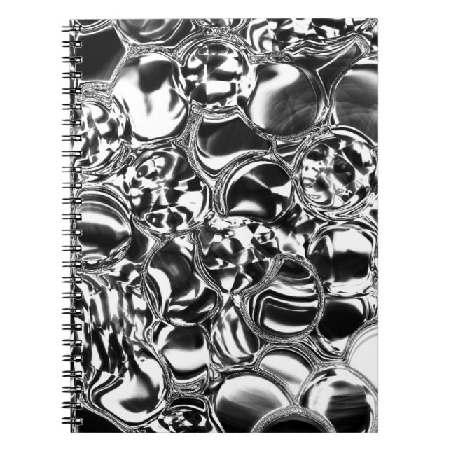 Silver bubblor med glas eller metall anteckningsbok (Framsidan)