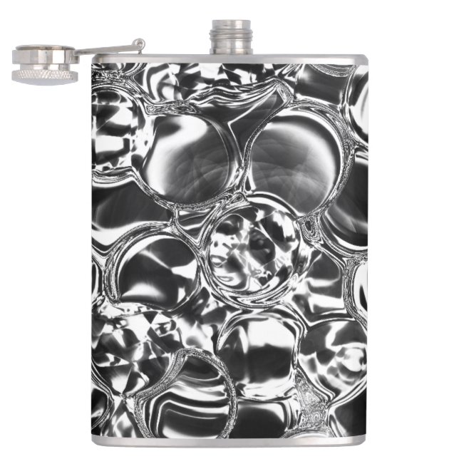 Silver bubblor med glas eller metall fickplunta (Öppnad)