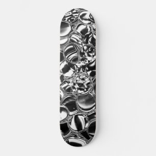 Silver bubblor med glas eller metall mini skateboard bräda 18,5 cm