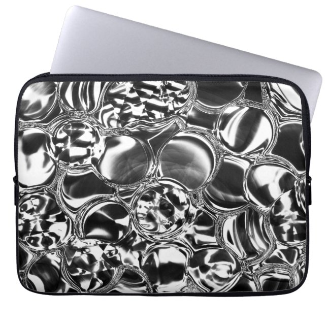 Silver bubblor med glas eller metall proppspil laptop fodral (Framsidan)