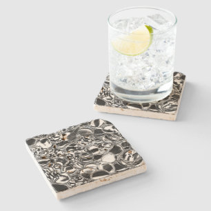 Silver bubblor med glas eller metall stenunderlägg