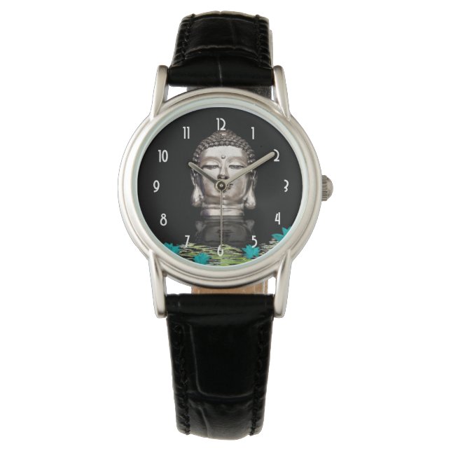 Silver Buddha-huvudstaty Armbandsur (Framsida)