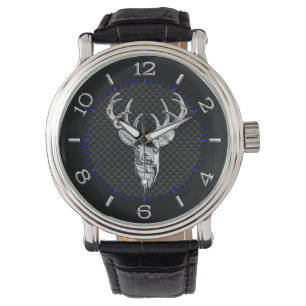 Silver-buffert på kolfiberdecor armbandsur