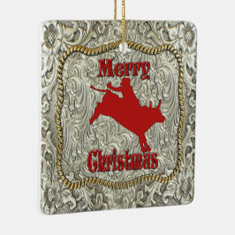 Silver Bull Rider Bälte Buckle jul Julgransprydnad Keramik