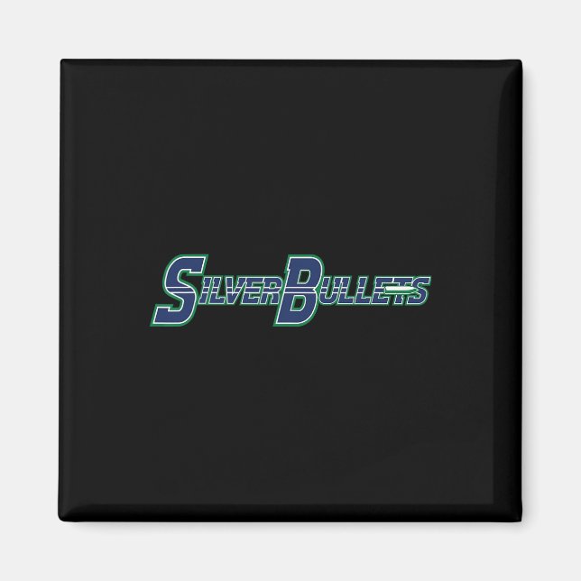 Silver Bullets Softll - Blått Logotyp  Magnet (Framsidan)