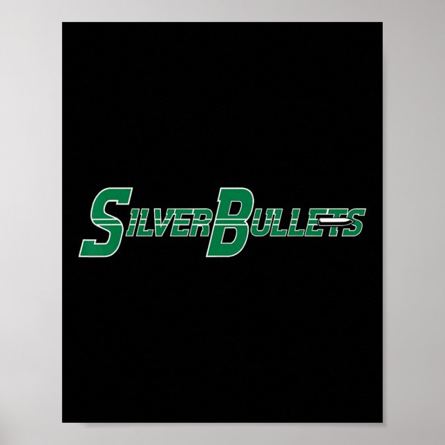 Silver Bullets Softll - Grön På Marinblå  Poster (Framsidan)