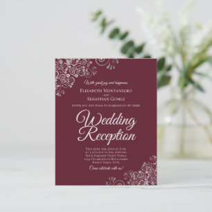 Silver & Burgundy Bröllopsmottagning BUDGET Inbjud