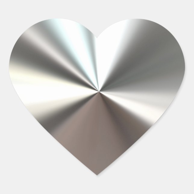 Silver Burst Sticker Hjärtformat Klistermärke (Framsida)