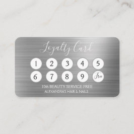 Silver Business Foil Loyalty Slår Lojalitetskort