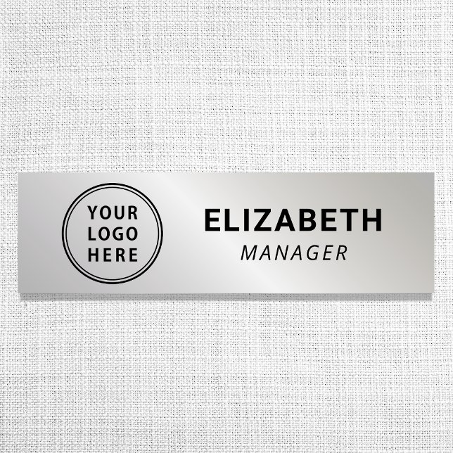 Silver Business Logotyp Namnbricka (Skapare uppladdad)