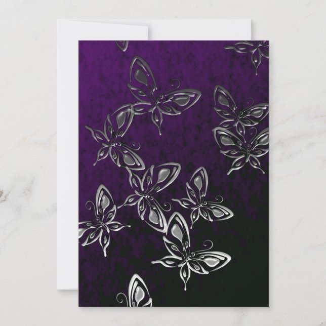 Silver Butterflies Gothic Investigation Inbjudningar (Framsida)