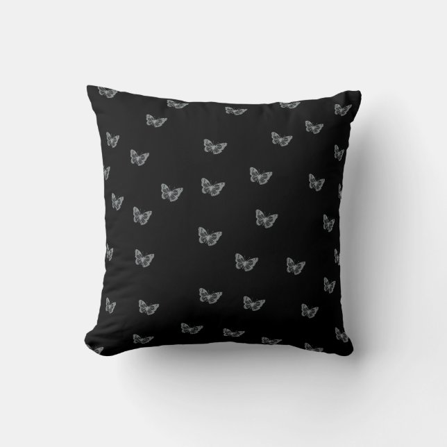 Silver Butterflies Kudde (Framsida)