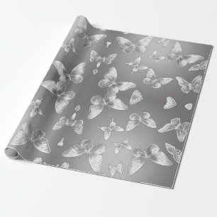 Silver Butterflies Wildlife Älskare Presentpapper