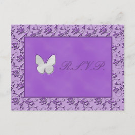 Silver Butterfly on Lila R.S.V.P. vykort