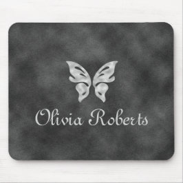 Silver Butterfly & Velvet Personlig Mouse Pad Musmatta