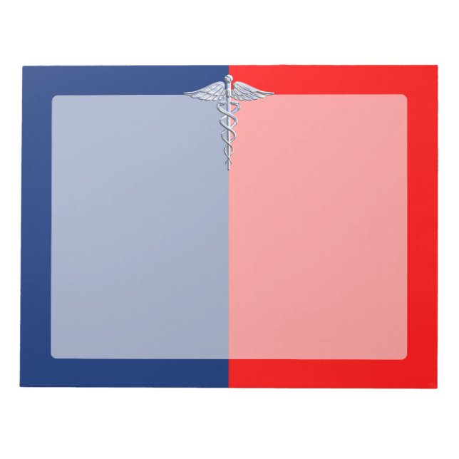 Silver Caduceus Medical Symbol League Anteckningsblock (Framsida)