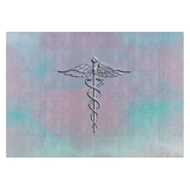 Silver Caduceus Medical Symbol Mor Pearl (Framsidan)