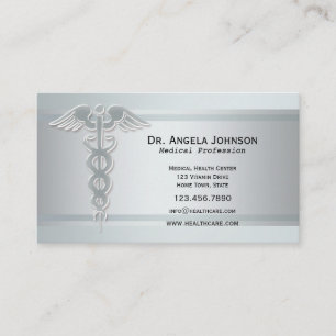 Silver Caduceus Medicinsk Tidbokskort Tidsbeställning Kort