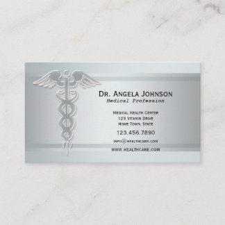 Silver Caduceus Medicinsk Tidbokskort Tidsbeställning Kort