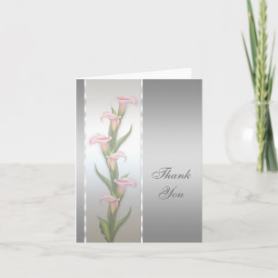 Silver Calla Lily Tacksamhetskort Tack Kort