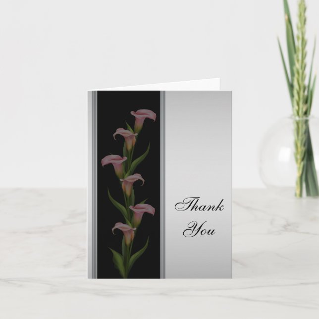 Silver Calla Lily Tacksamhetskort Tack Kort (Framsida)