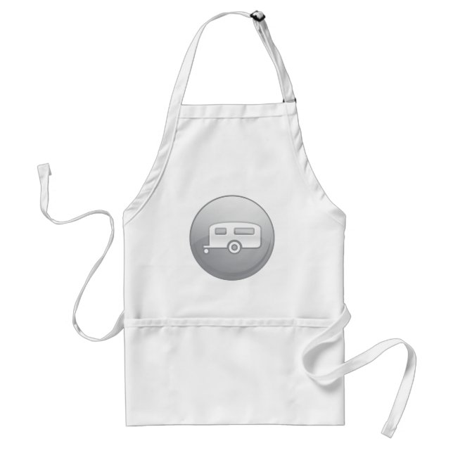 Silver Campingvagnsikon Minimalistisk Husbil Förkläde (Framsidan)