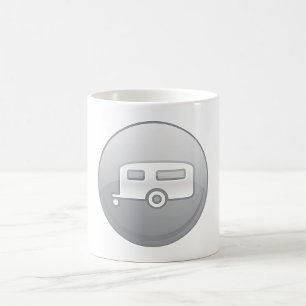 Silver Campingvagnsikon Minimalistisk Husbil Kaffemugg