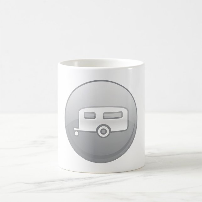 Silver Campingvagnsikon Minimalistisk Husbil Kaffemugg (Skapare uppladdad)