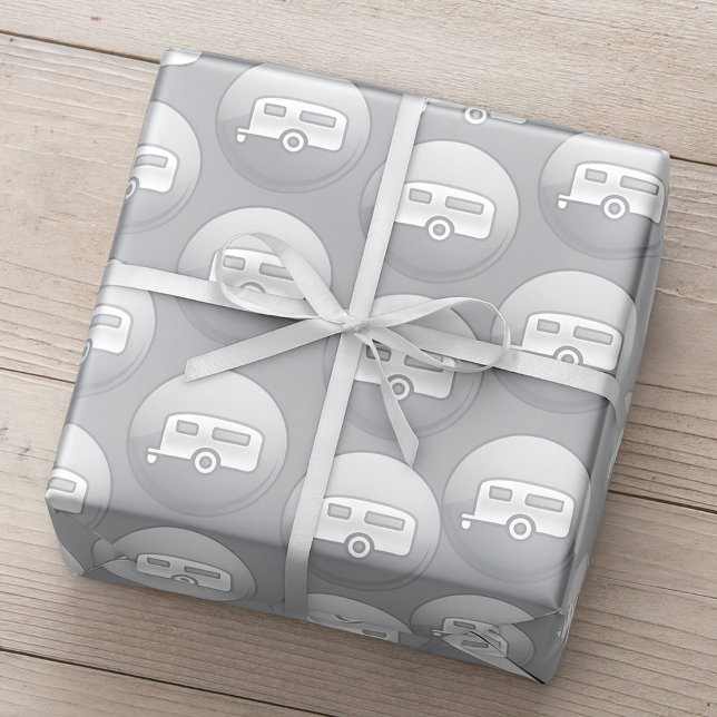 Silver Campingvagnsikon Minimalistisk Husbil Presentpapper (Skapare uppladdad)