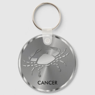 Silver Cancer ♋ Crab - Zodiac-tecken Nyckelring