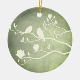 Silver Candelabra (grönt) - Keramisk prydnadsförem Julgransprydnad Keramik