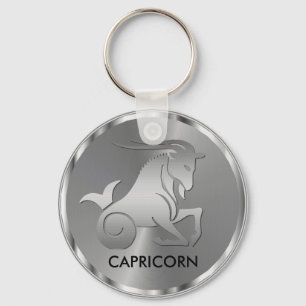 Silver Capricorn ♑ Goat - Zodiac-tecken Nyckelring