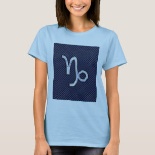 Silver Capricorn Zodiac Sign Blue Carbon Stil Tröja