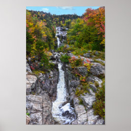 Silver Cascade in Autumn, New Hampshire Poster