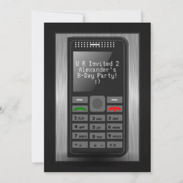 Silver Cell Mobil Tonåring Födelsedagsfest inbjuda Inbjudningar