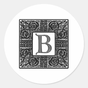 Silver Celtic ’B’ Monogram Runt Klistermärke
