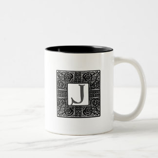 Silver Celtic ’J’ Monogram Två-Tonad Mugg