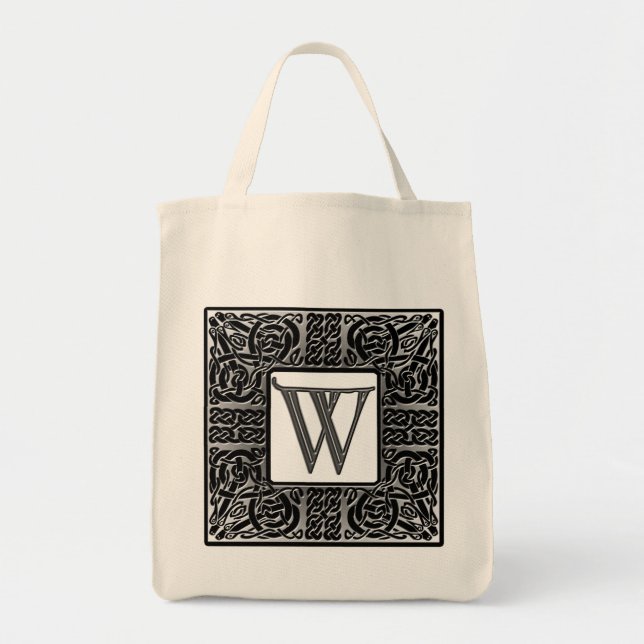 Silver Celtic ’W’ Monogram Tygkasse (Framsidan)